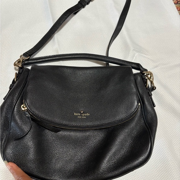 Kate Spade Black Pebbled Leather Shoulder Bag and crossbody